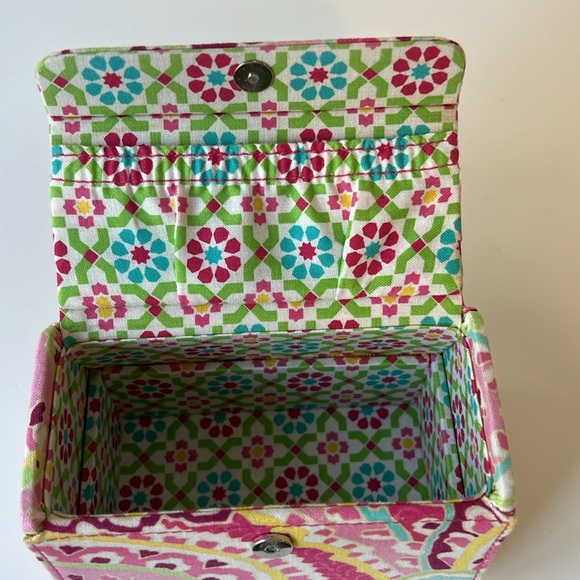 Vintage Vera Bradley Capris Melon 2007 Trinket Jewelry Handled Organizer Box Bag - Picture 5 of 9
